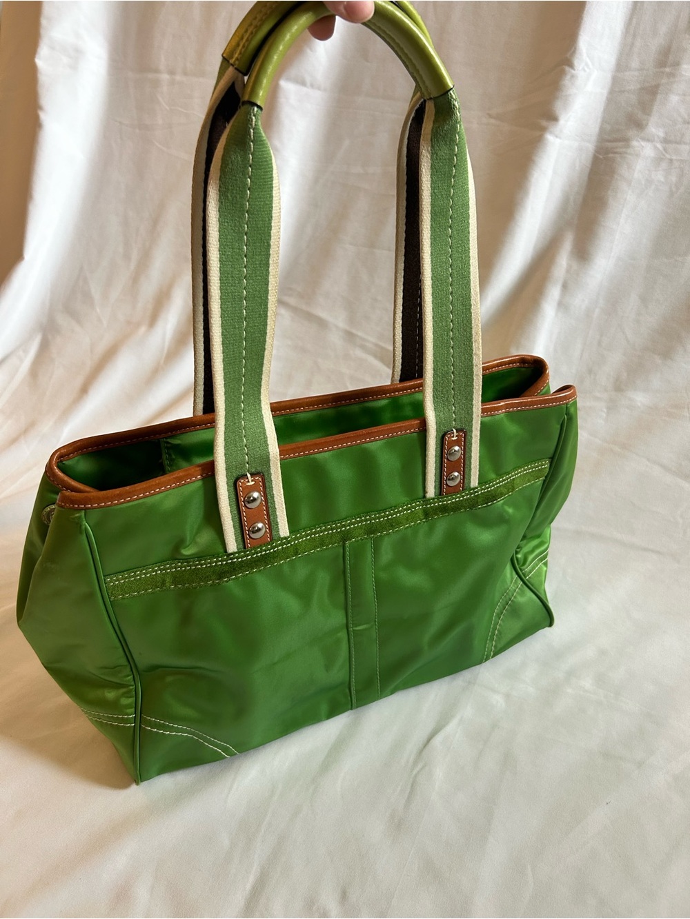 Coach Green Nylon Tote *project* - Picture 2 of 16